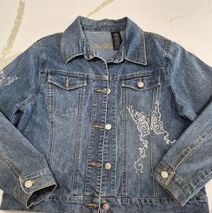 Arizona Jean Company Denim Jacket with Butterfly Design
